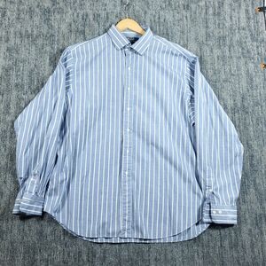 Polo Ralph Lauren Mens Striped Dress Shirt Size 2XL Blue White Button Up